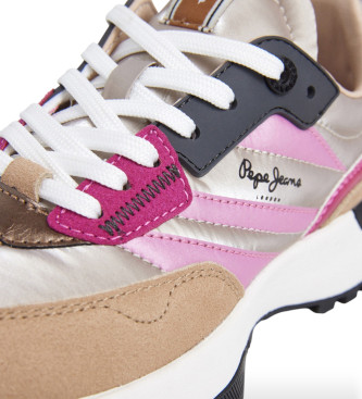 Pepe Jeans Sneakers Lucky Shiny Beige in pelle