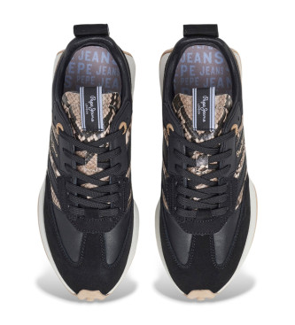 Pepe Jeans Luclky Fenix Leren Sneakers zwart