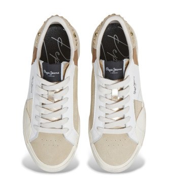 Pepe Jeans Sneakers in pelle con cristalli di Milano in bianco