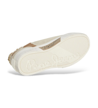 Pepe Jeans Sneakers in pelle con cristalli di Milano in bianco