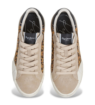 Pepe Jeans Sneakers in pelle beige Milan Fierce