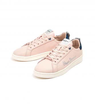 Pepe Jeans Milton Essential pink leather sneakers