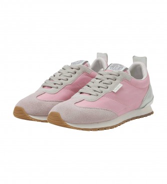 Pepe Jeans Once Fun pink leather trainers
