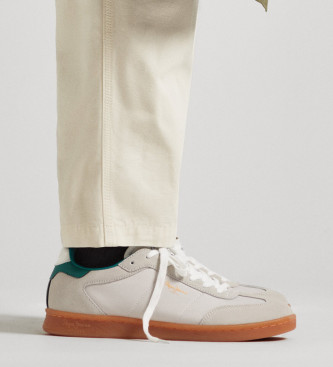 Pepe Jeans Skórzane sneakersy Player Combi w kolorze beżowym
