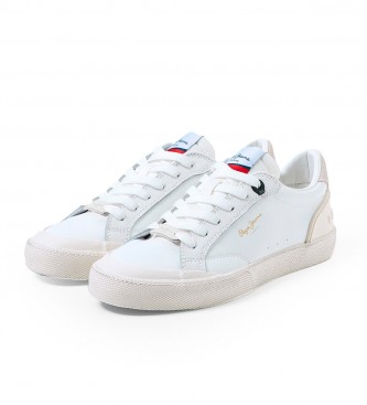 Pepe Jeans Retro leather sneakers white 