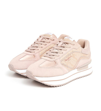 Pepe Jeans Rusper Gala Sneakers i lder nude