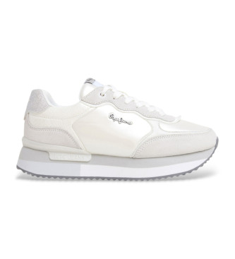 Pepe Jeans Rusper Shine witte leren sportschoenen