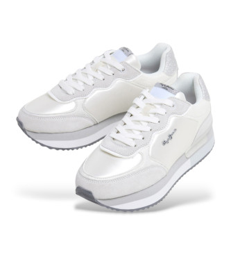 Pepe Jeans Rusper Shine witte leren sportschoenen