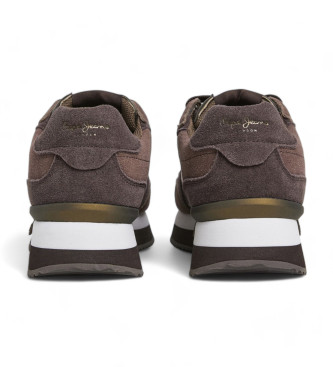 Pepe Jeans Rusper Stars Leather Sneakers brown