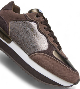 Pepe Jeans Rusper Stars Lder Sneakers brun