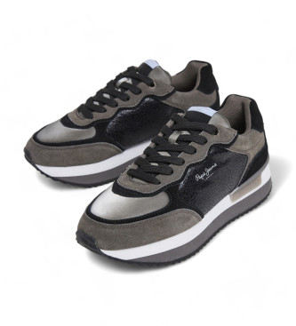 Pepe Jeans Rusper Stars Lder Sneakers sort