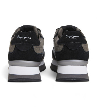 Pepe Jeans Scarpe da ginnastica in pelle nera con stelle Rusper