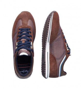 Pepe Jeans Tour Classic brown leather sneakers 