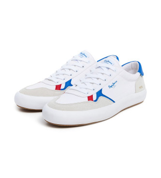 Pepe Jeans Travis Brit Leren Sneakers Wit