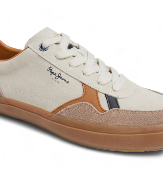 Pepe Jeans Scarpe da ginnastica Travis retr in pelle bianca