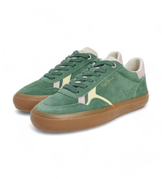 Pepe Jeans Travis Retro Leather Sneakers green