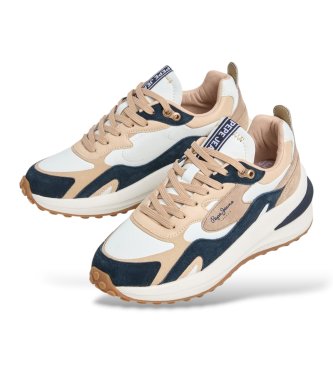 Pepe Jeans Winslow Earth beige leather sneakers