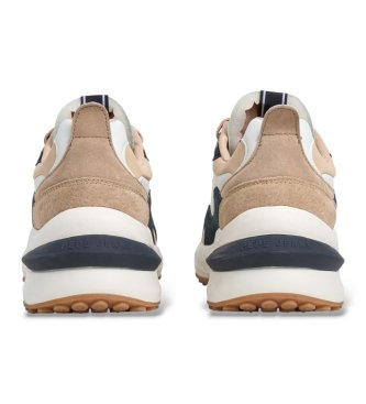 Pepe Jeans Winslow Earth beige leather sneakers