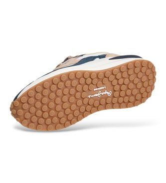 Pepe Jeans Winslow Earth beige leather sneakers