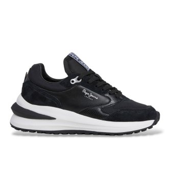 Pepe Jeans Winslow Snake sneakers van leer in zwart