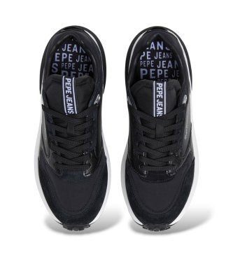 Pepe Jeans Winslow Snake sneakers van leer in zwart