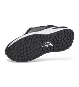Pepe Jeans Winslow Snake sneakers van leer in zwart