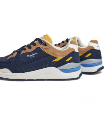 Pepe Jeans Skórzane sneakersy X20 Rise w kolorze granatowym