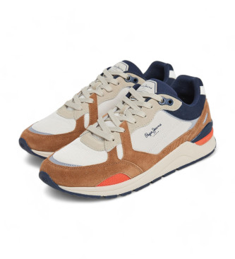 Pepe Jeans Skórzane sneakersy X20 Rise w kolorze brązowym