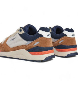 Pepe Jeans Skórzane sneakersy X20 Rise w kolorze brązowym