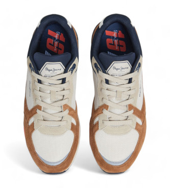 Pepe Jeans Skórzane sneakersy X20 Rise w kolorze brązowym