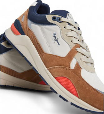 Pepe Jeans Skórzane sneakersy X20 Rise w kolorze brązowym