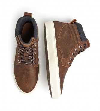 Pepe Jeans Sneaker Yogi Boot in pelle marrone scuro