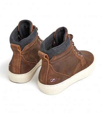 Pepe Jeans Sneaker Yogi Boot in pelle marrone scuro