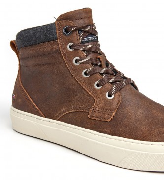 Pepe Jeans Yogi Boot dark brown leather trainers