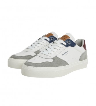 Pepe Jeans Sneaker Yogi Street M in pelle grigio, bianco
