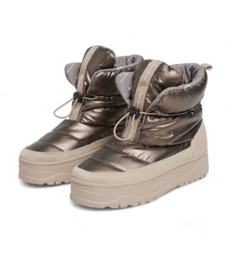 Pepe Jeans Kore Metallic beige enkellaarsjes