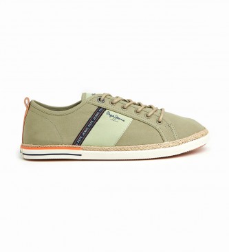 Pepe Jeans Green Blucher Canvas Sneakers