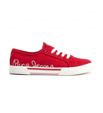 Pepe Jeans Brady Logo Canvas Sneakers red