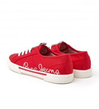 Pepe Jeans Brady Logo Canvas Sneakers red