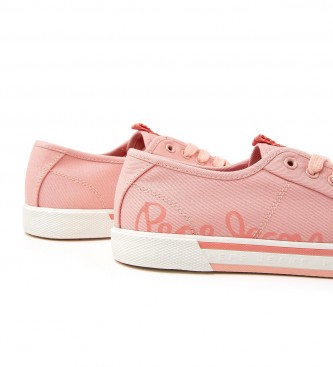 Pepe Jeans Tnis em tela com logtipo Brady rosa