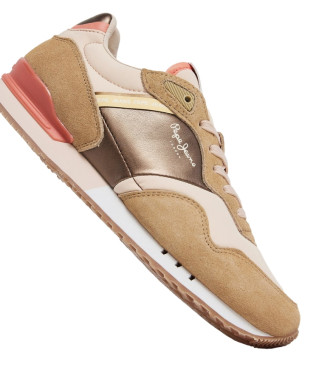 Pepe Jeans London Glam beige trainers