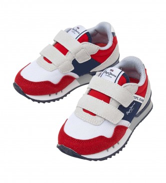 Pepe Jeans London May Sneakers wit, rood