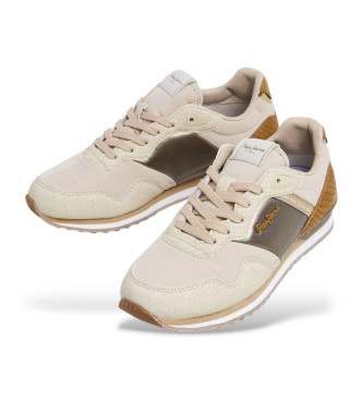 Pepe Jeans London Mix beige trainers