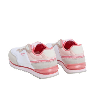 Pepe Jeans London Seal Sneakers wit, roze