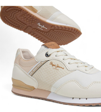 Pepe Jeans London Snake beige trningsskor