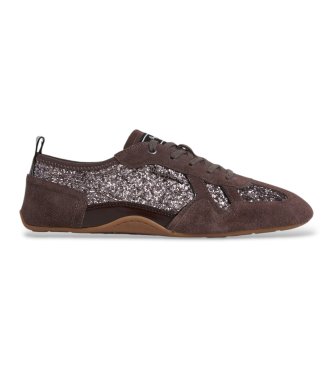 Pepe Jeans Sneakersy Noa Glitter brązowe