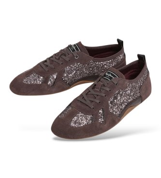 Pepe Jeans Sneakersy Noa Glitter brązowe