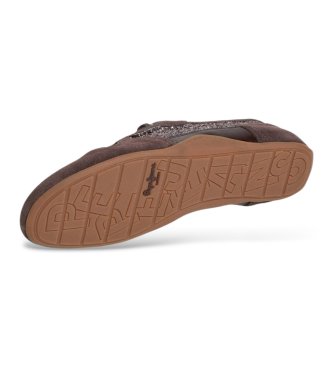 Pepe Jeans Sneakersy Noa Glitter brązowe