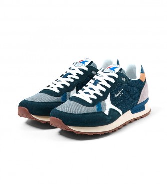 Pepe Jeans Scarpe da ginnastica retr da uomo blu Britt