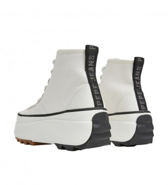 Pepe Jeans Zapatillas Woking Street blanco -Altura plataforma 6,8cm-